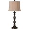 Signature Home Collection Set of 2 Bronze Finish Table Lamps with Beige Drum Shades 29"